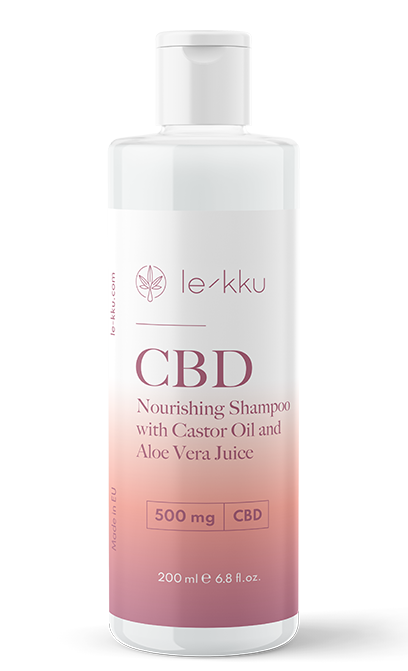 CBD Nourishing Shampoo með laxerolíu og Aloe Vera safa